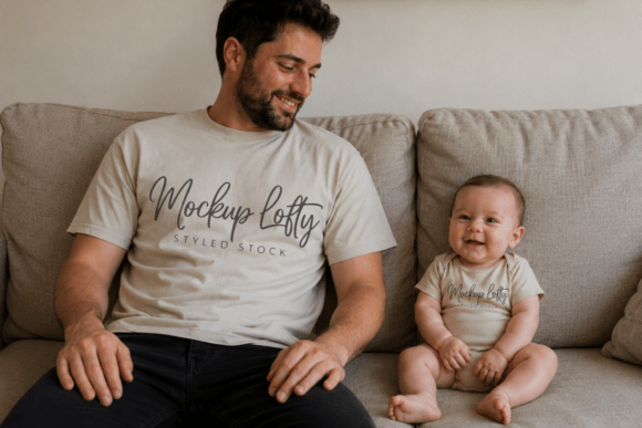 Download Daddy and Me Gildan 5000 Sand Mockup 14 - Sand mockup Collection
